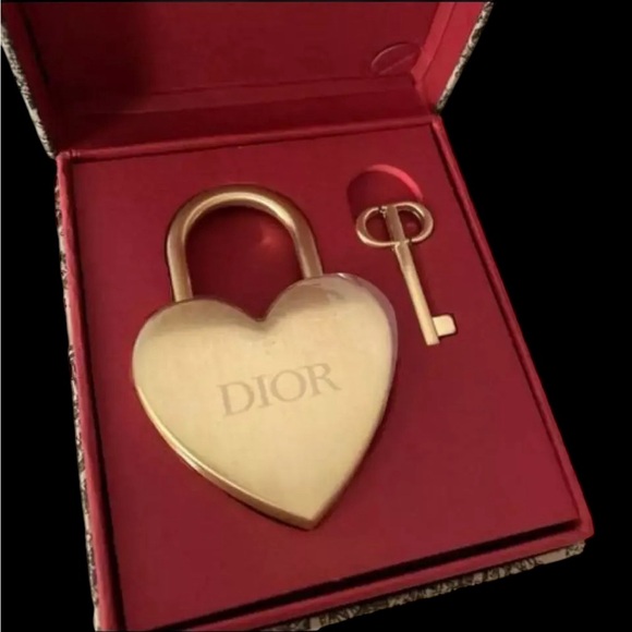 Dior Gold-tone Heart Lock and Key - Picture 1 of 2